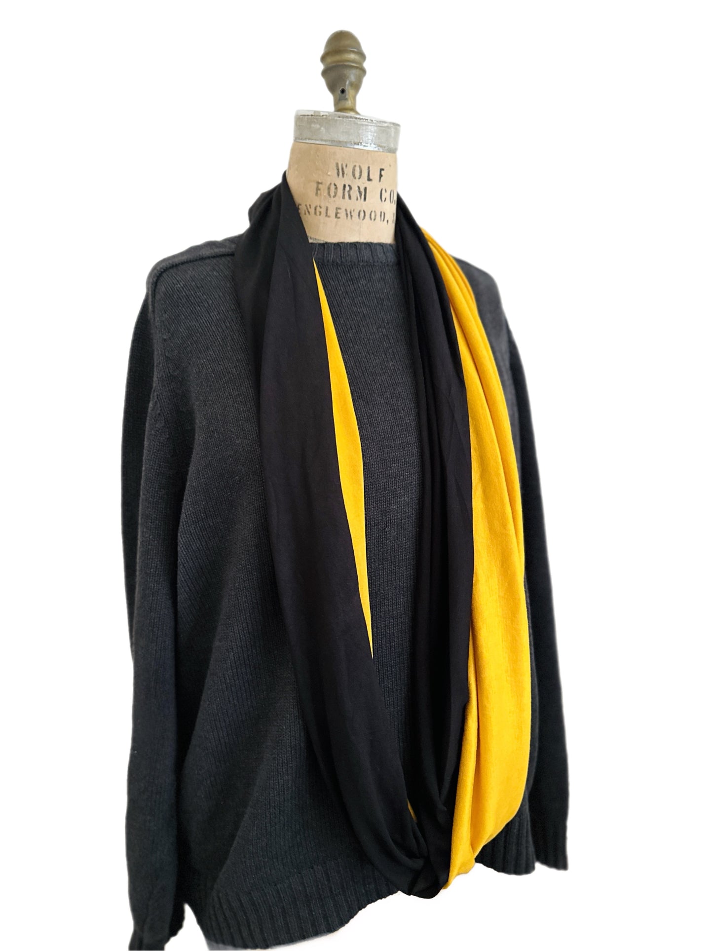 Steelers scarf, Black and gold, butter soft infinity scarf