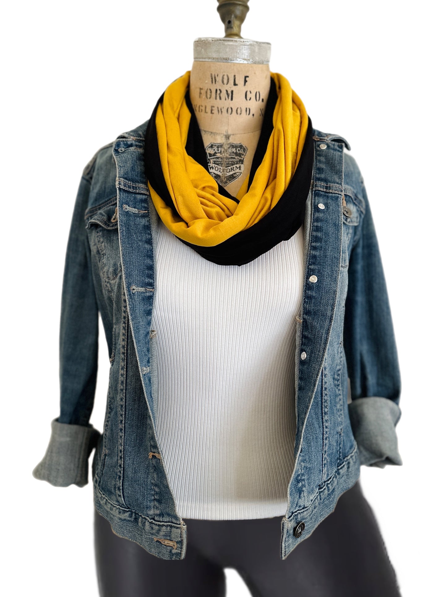 Steelers scarf, Black and gold, butter soft infinity scarf