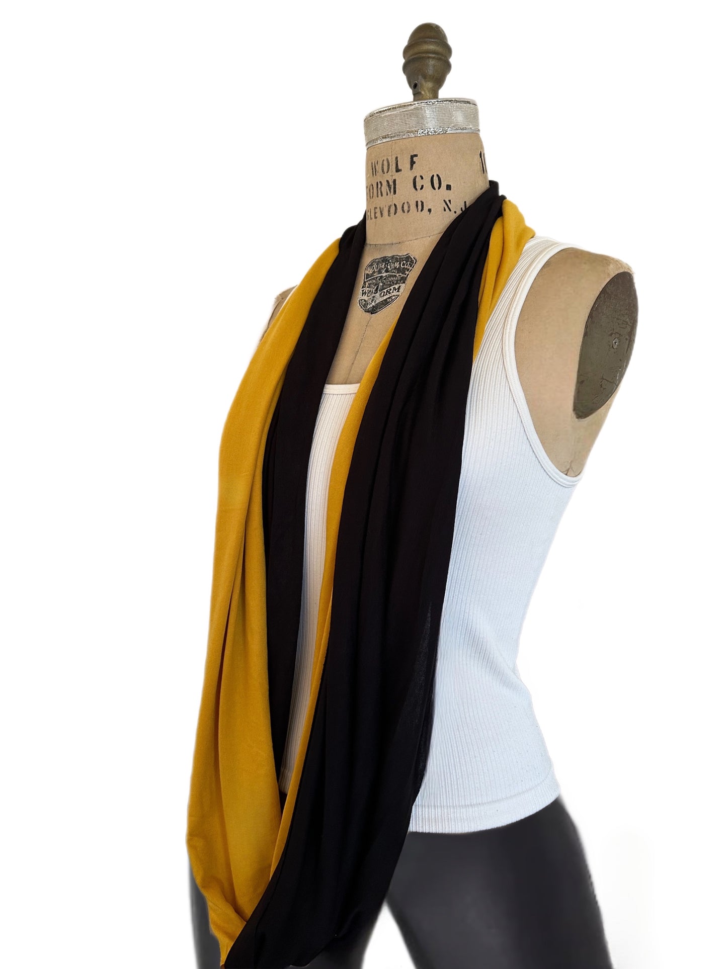 Steelers scarf, Black and gold, butter soft infinity scarf