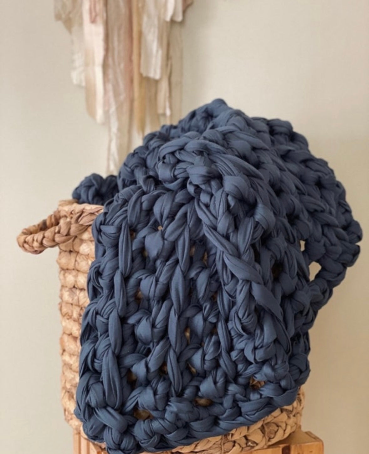 Navy blue knit online blanket